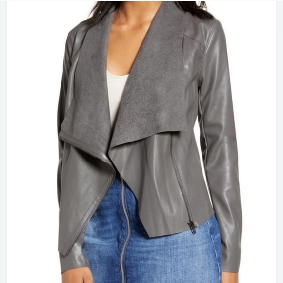 Blank NYC Onto the Next Faux Leather Jacket Grey NWOT - Picture 7 of 8